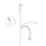 Cable nylon argent iPhone (1 mètre)