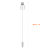 Cable usb 2.0 blanc Sony (1 mètre)