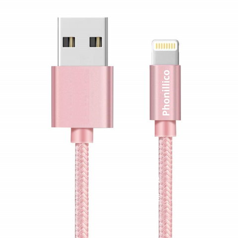 Cable Nylon Rose iPhone | Phonillico